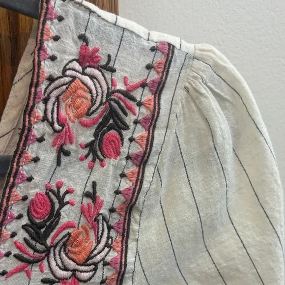 THML Embroidered Top, Small, Boho Cotton - Picture 7 of 16